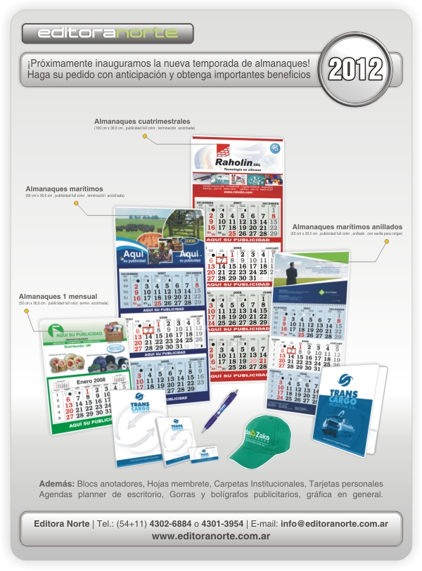 almanaques y calendarios